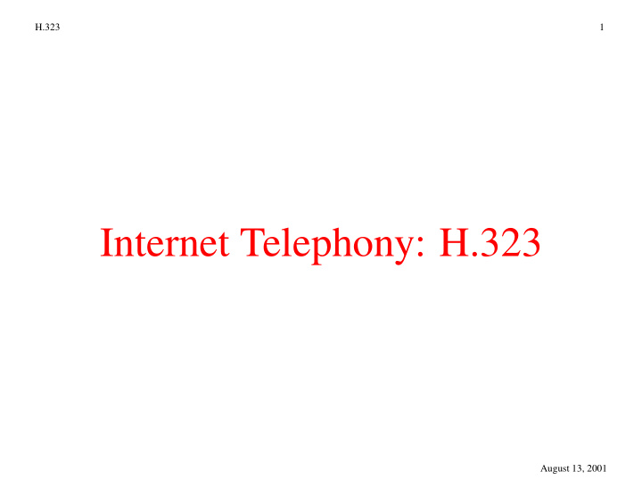 internet telephony h 323