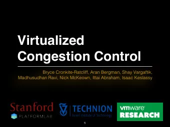 Virtualized  Congestion Control  Bryce Cronkite-Ratcliff, Aran Bergman, Shay Vargaftik,