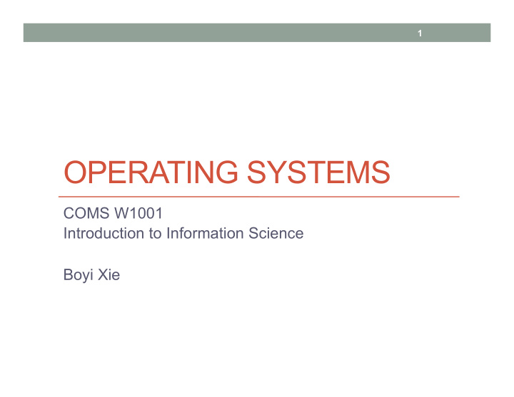 operating systems