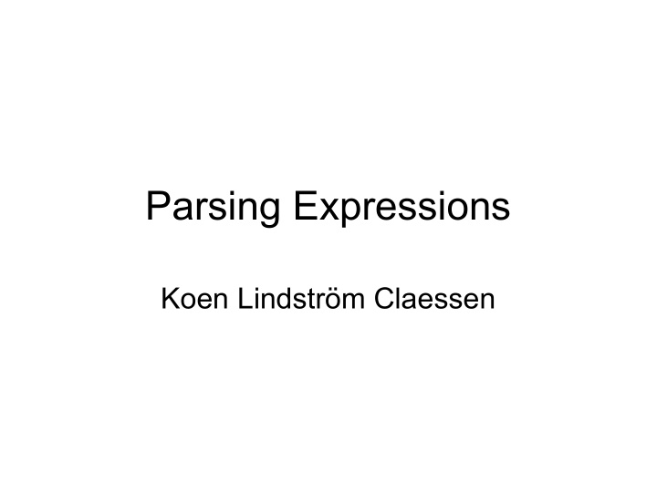 parsing expressions