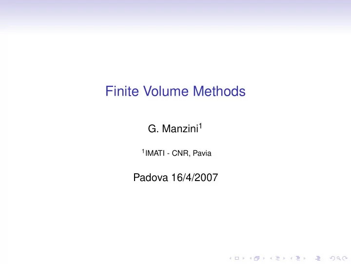 finite volume methods