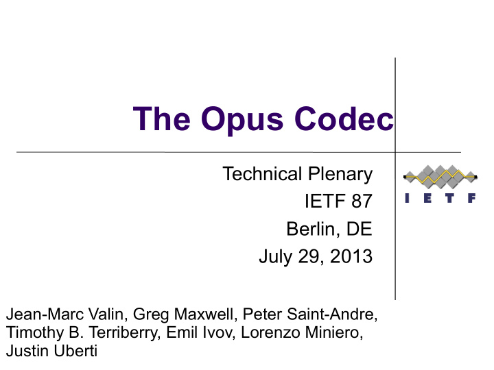 the opus codec