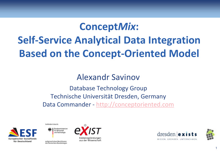 concept mix self service analytical data integration