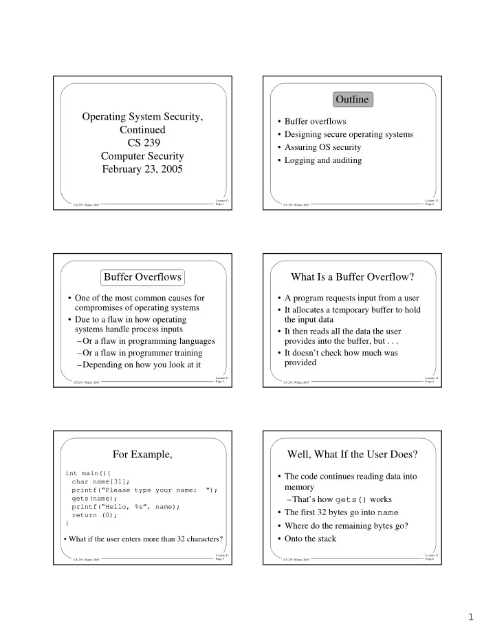 outline operating system security