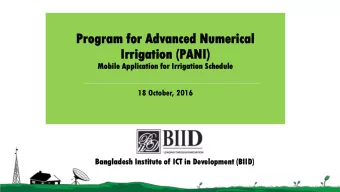 Ir  Irri  rigati  gation  on (P  (PANI  NI)  Mobil  ile  e Applicat  cation  ion for Irri  rigatio