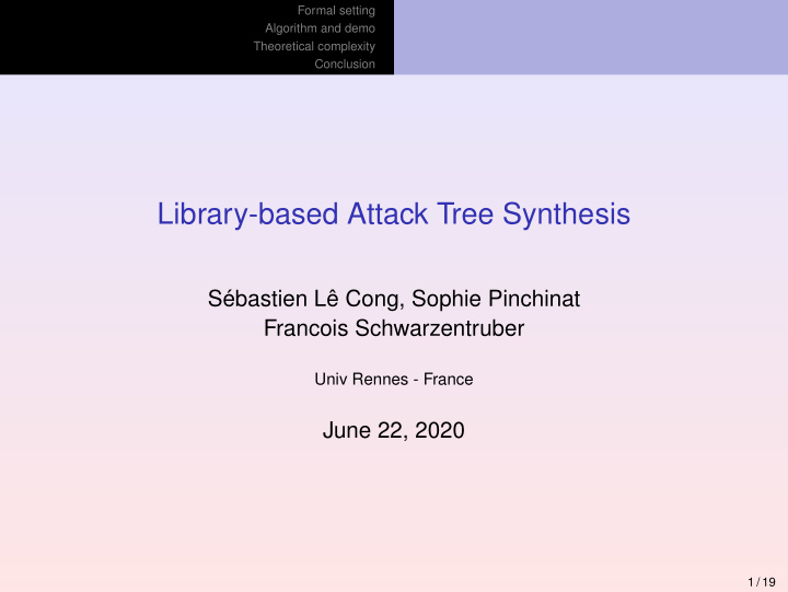library based attack tree synthesis