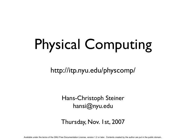 physical computing