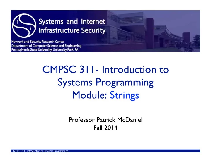 cmpsc 311 introduction to systems programming module