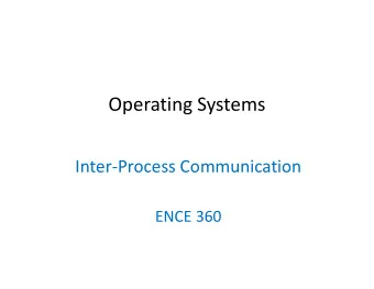 Operating Systems  Inter-Process Communication  ENCE 360  Outline  Introduction  Examples