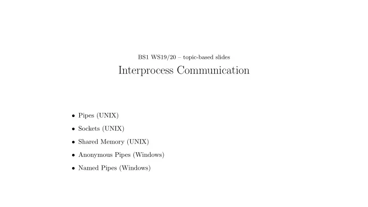 interprocess communication