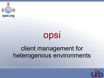 opsi  client management for  heterogenous environments  Speaker  Niko Wenselowski