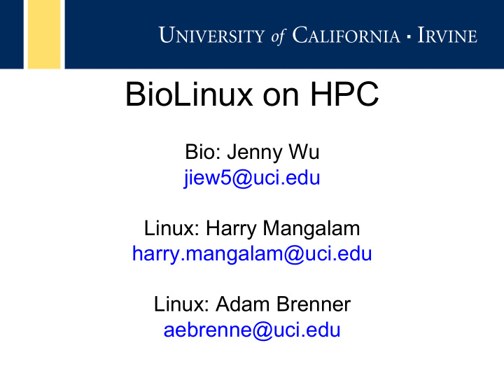 biolinux on hpc