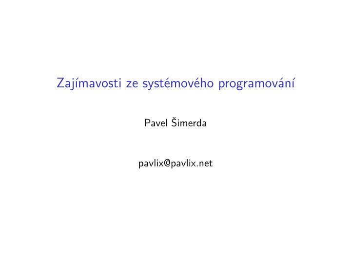 zaj mavosti ze syst mov ho programov n