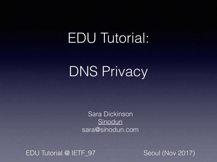 edu tutorial dns privacy