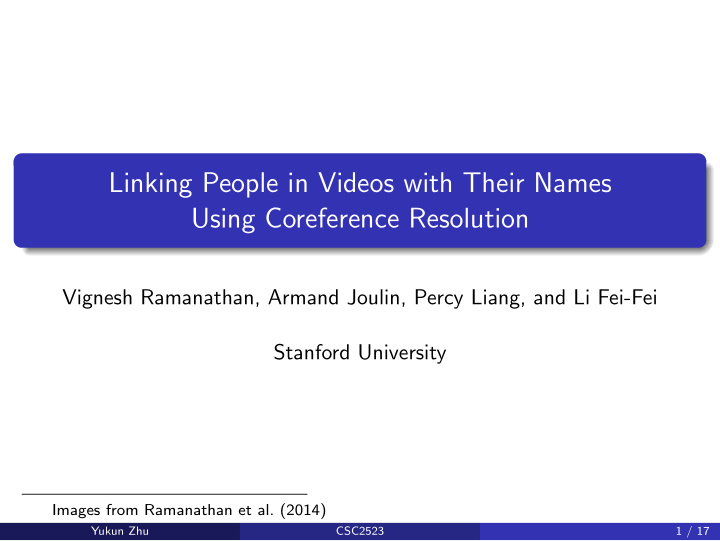 linking people in videos with their names using