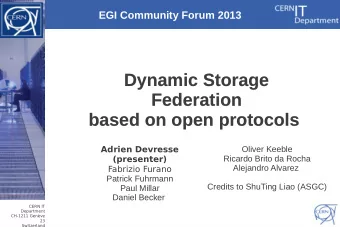 Dynamic Storage  Dynamic Storage  Federation  Federation  based on open protocols  based on open