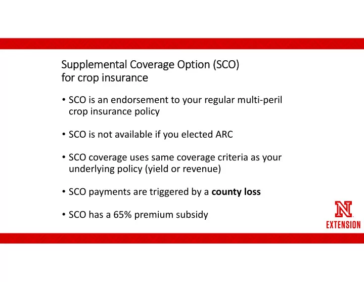 suppl supplemen emental cov coverage opt option on sc sco