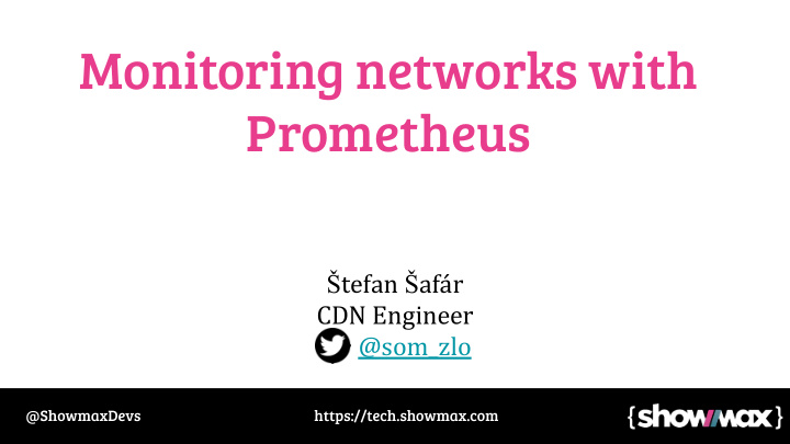 monitoring networks with prometheus