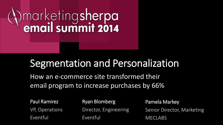 segmentation and personalization