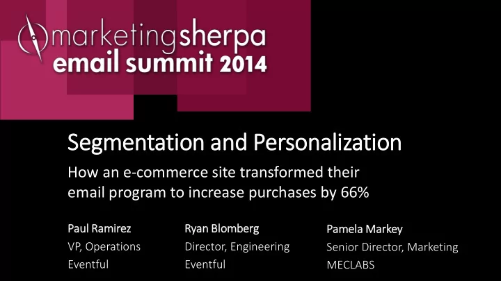 segmentation and personalization