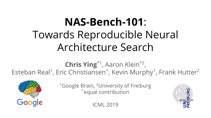 nas bench 101 towards reproducible neural architecture