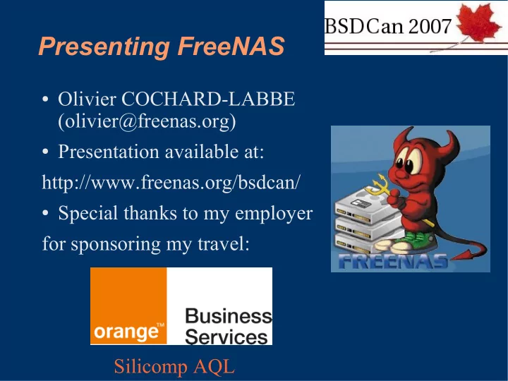 presenting freenas