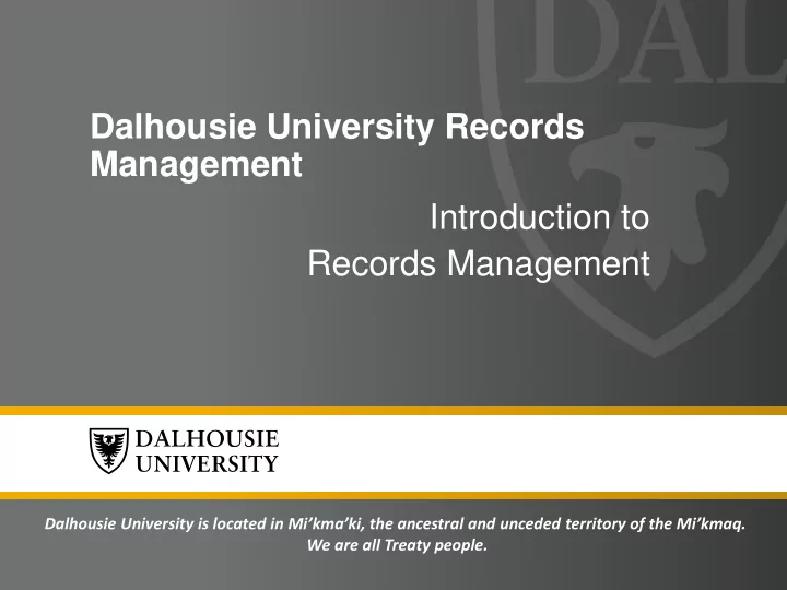 dalhousie university records