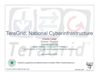 TeraGrid: National Cyberinfrastructure  Charlie Catlett  Director, TeraGrid  www.teragrid.org