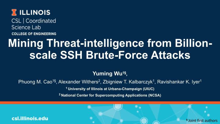 mining threat intelligence from billion scale ssh brute
