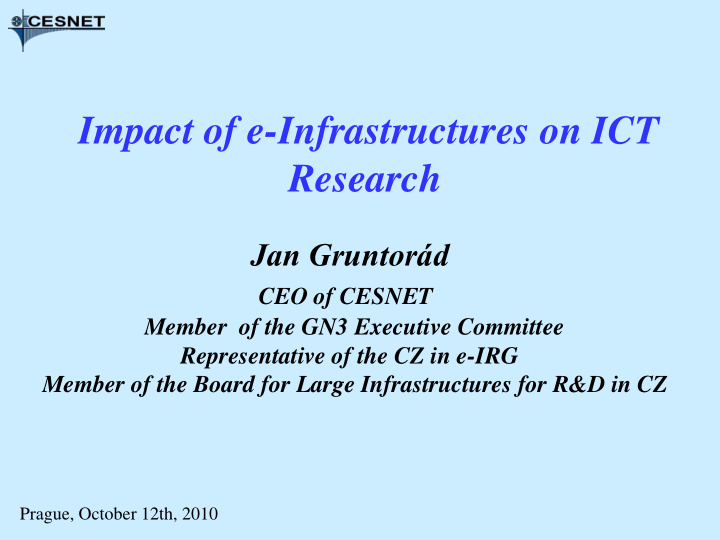 impact of e infrastructures on ict research