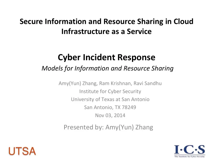 utsa information sharing and coordination initiatives