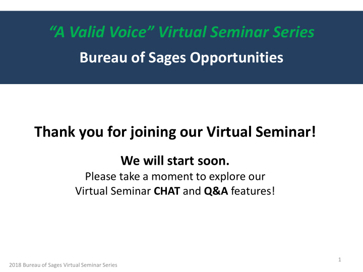 a valid voice virtual seminar series