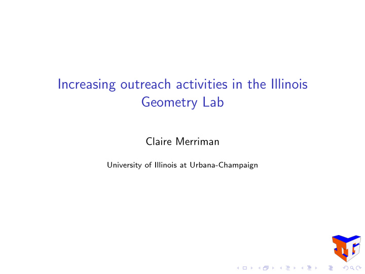 increasing outreach activities in the illinois geometry