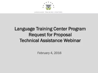 Req  equest  uest for  or Proposal  oposal  Tech  echnical  nical Ass  ssis  istance  tance Web