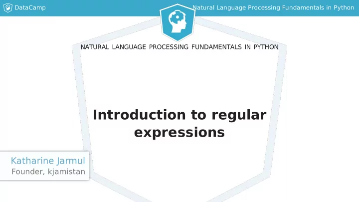 introduction to regular expressions