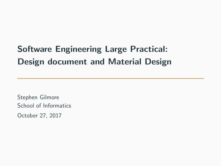 software engineering large practical design document and