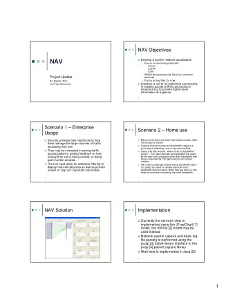 NAV  NAV  Focus on common protocols:   TCP/IP   UDP/IP   ICMP  Within these