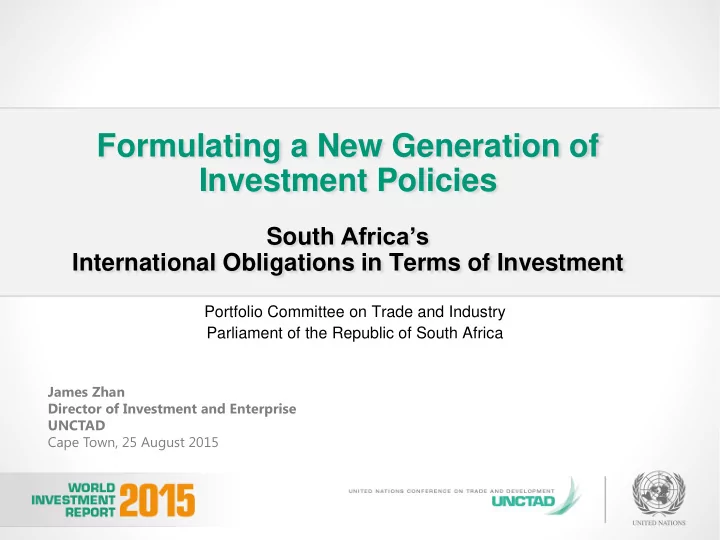 formulating a new generation of investment policies