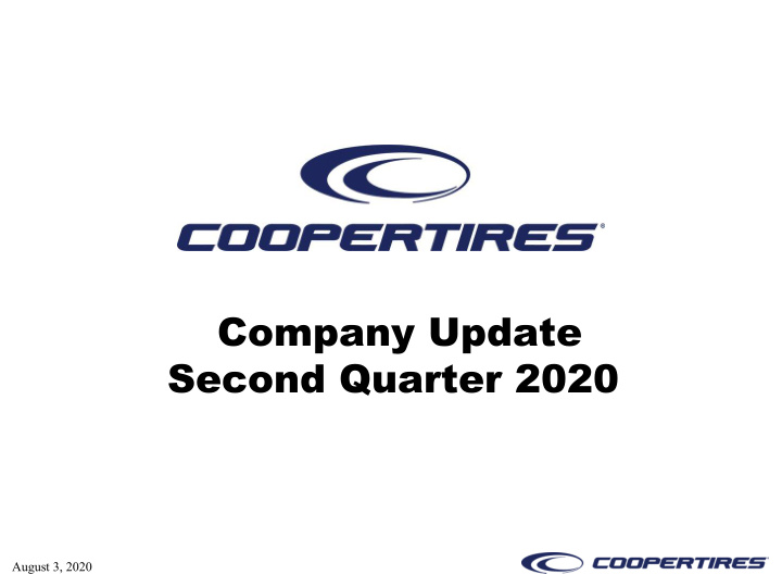 company update second quarter 2020