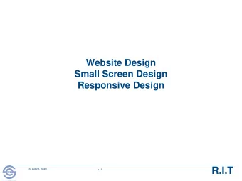 R.I.T  S. Ludi/R. Kuehl  p. 1  R I T  Software Engineering  How Do We Really Use the Web?  Do