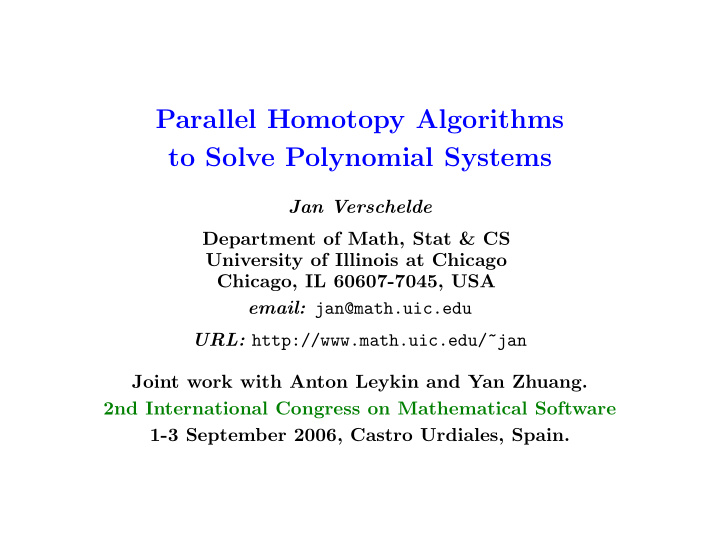 parallel homotopy algorithms to solve polynomial systems