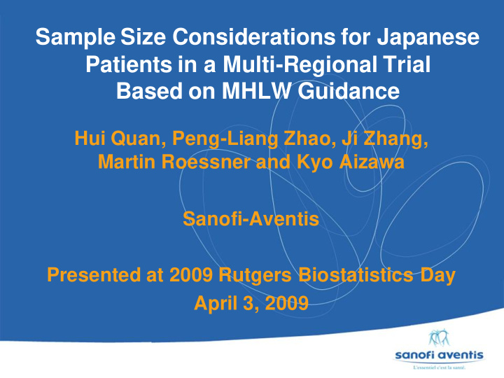sample size considerations for japanese patients in a