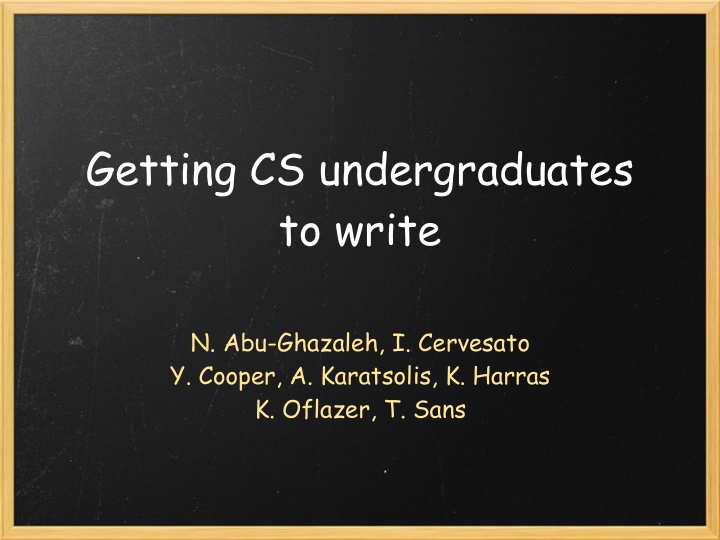 getting cs undergraduates to write