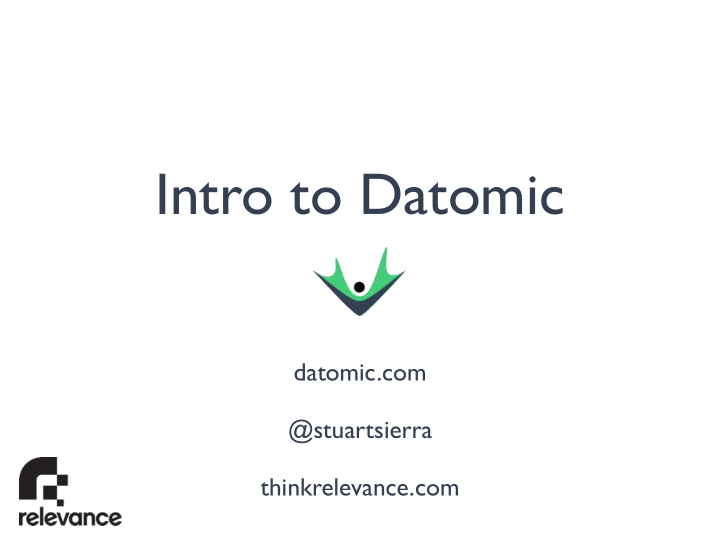 intro to datomic