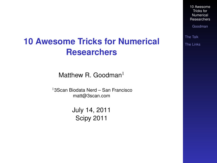 10 awesome tricks for numerical