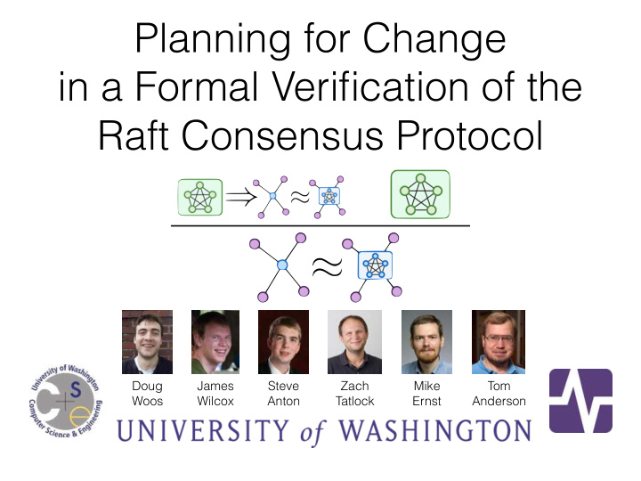 planning for change in a formal verification of the raft