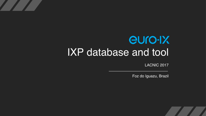 ixp database and tool