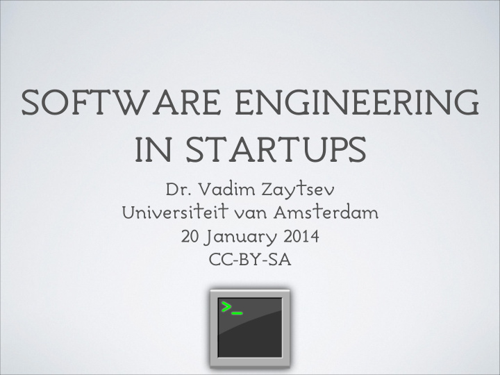 software engineering in startups