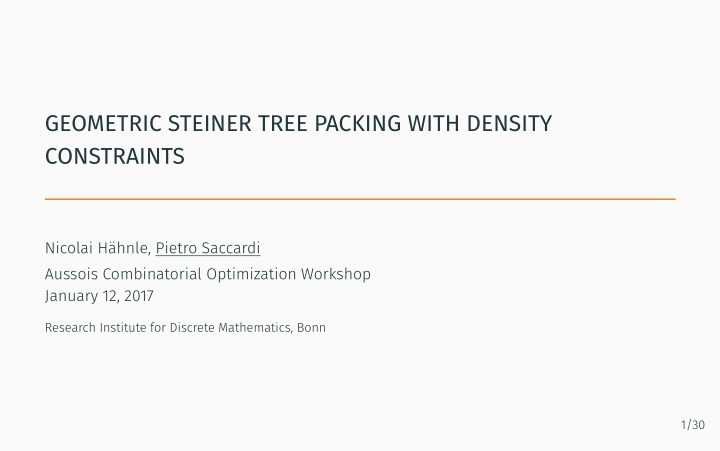 geometric steiner tree packing with density constraints