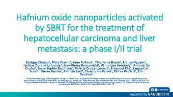 Hafniu  ium oxid  ide nanopartic  icle  les activ  ivated  by SBRT for the treatment of